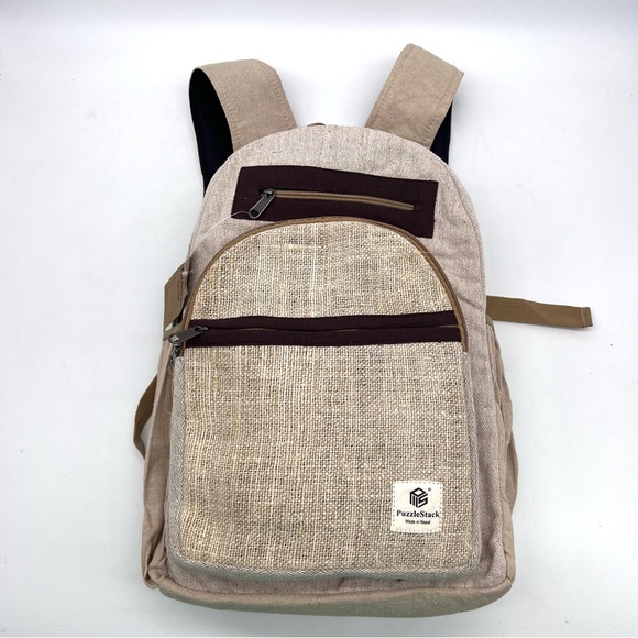 puzzlestack Handbags - Handmade Hemp Cotton Travel Backpack